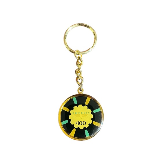 Vintage Caesars Palace Las Vegas $100 Black Chip Keychain Souvenir 1990’s - Picture 1 of 3